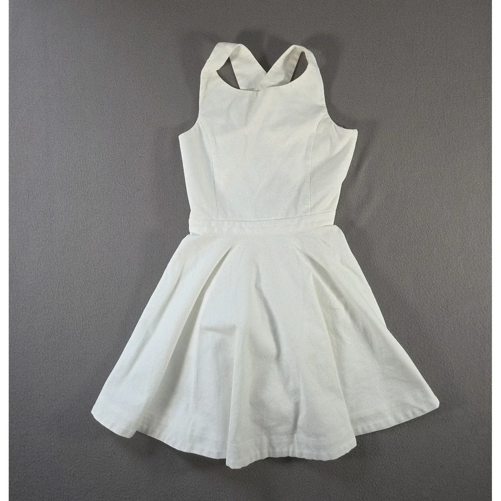 Polo Ralph Lauren Dress Girls 16 XL White Flare Racer Back Sleeveless Midi